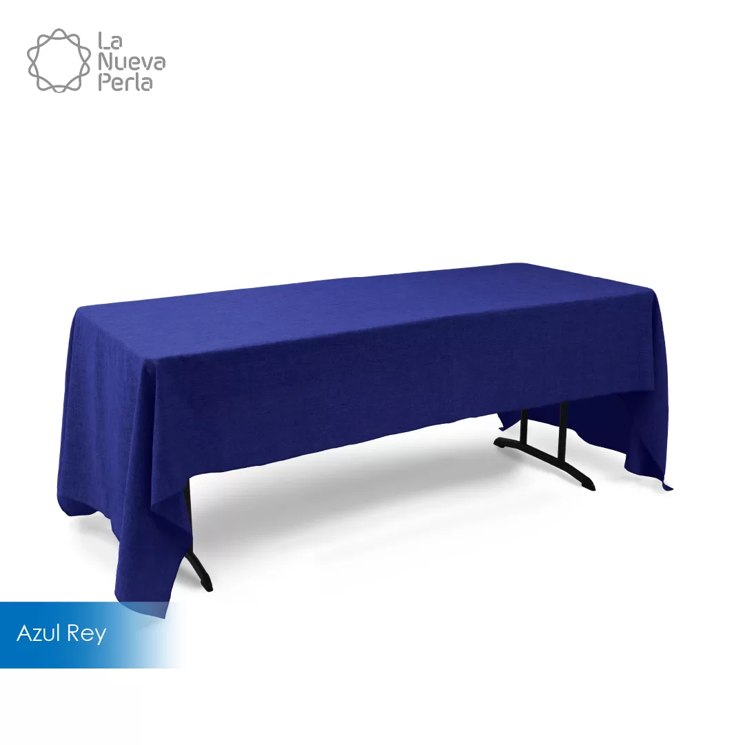 Mantel Tablón Lino Ginebra 2.50x1.45 m Azul Rey: imagen 1