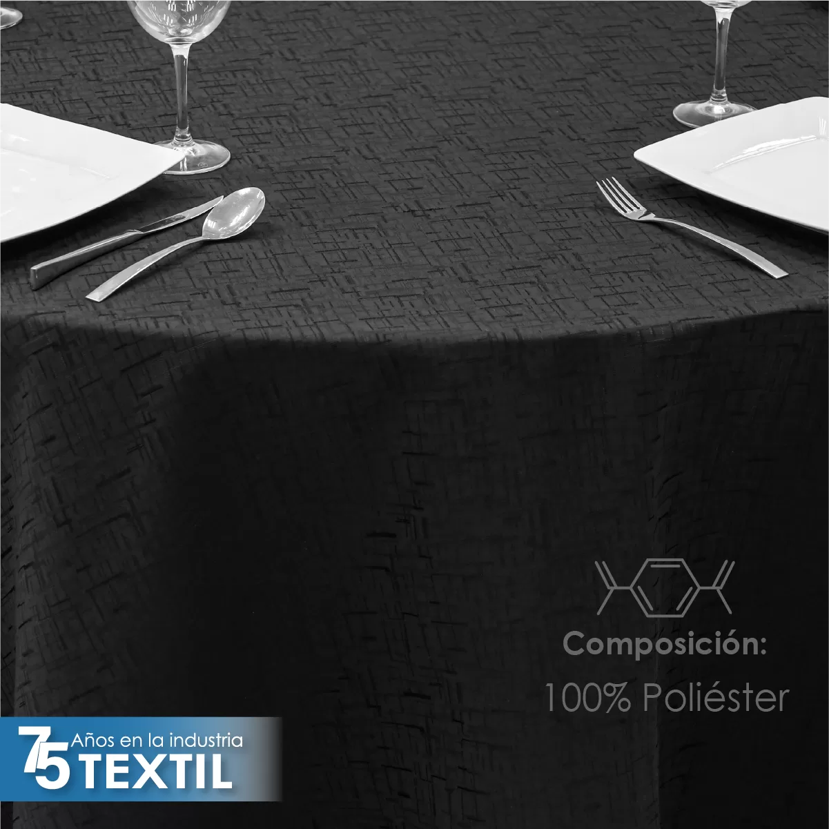 Mantel Yackard Redondo YE-238 NAIROBI NEGRO: imagen 4