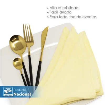 Servilleta Muselina 43x43 cm Amarillo: imagen 4