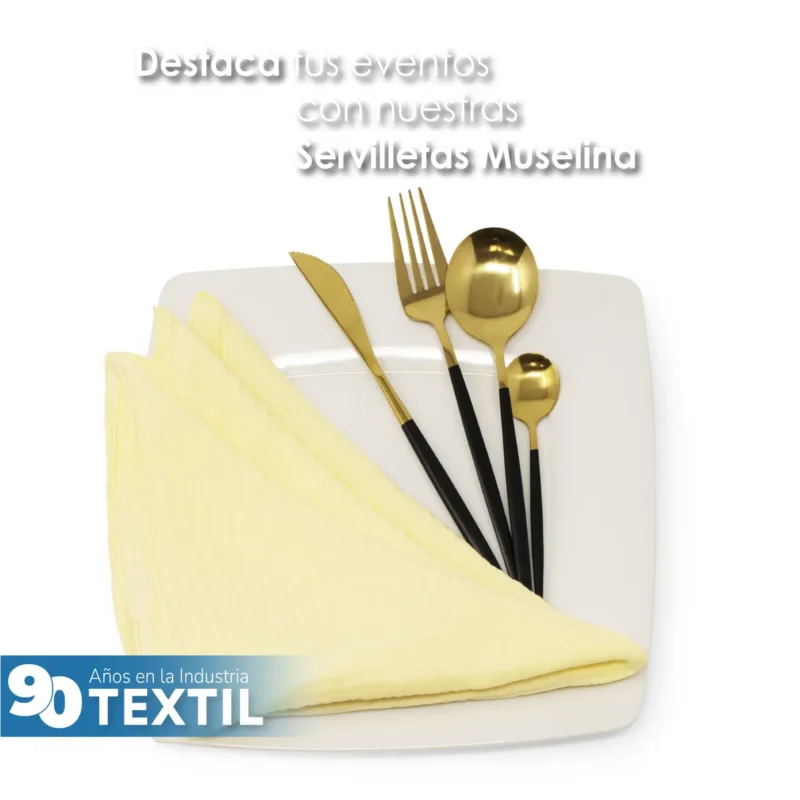 Servilleta Muselina 43x43 cm Amarillo