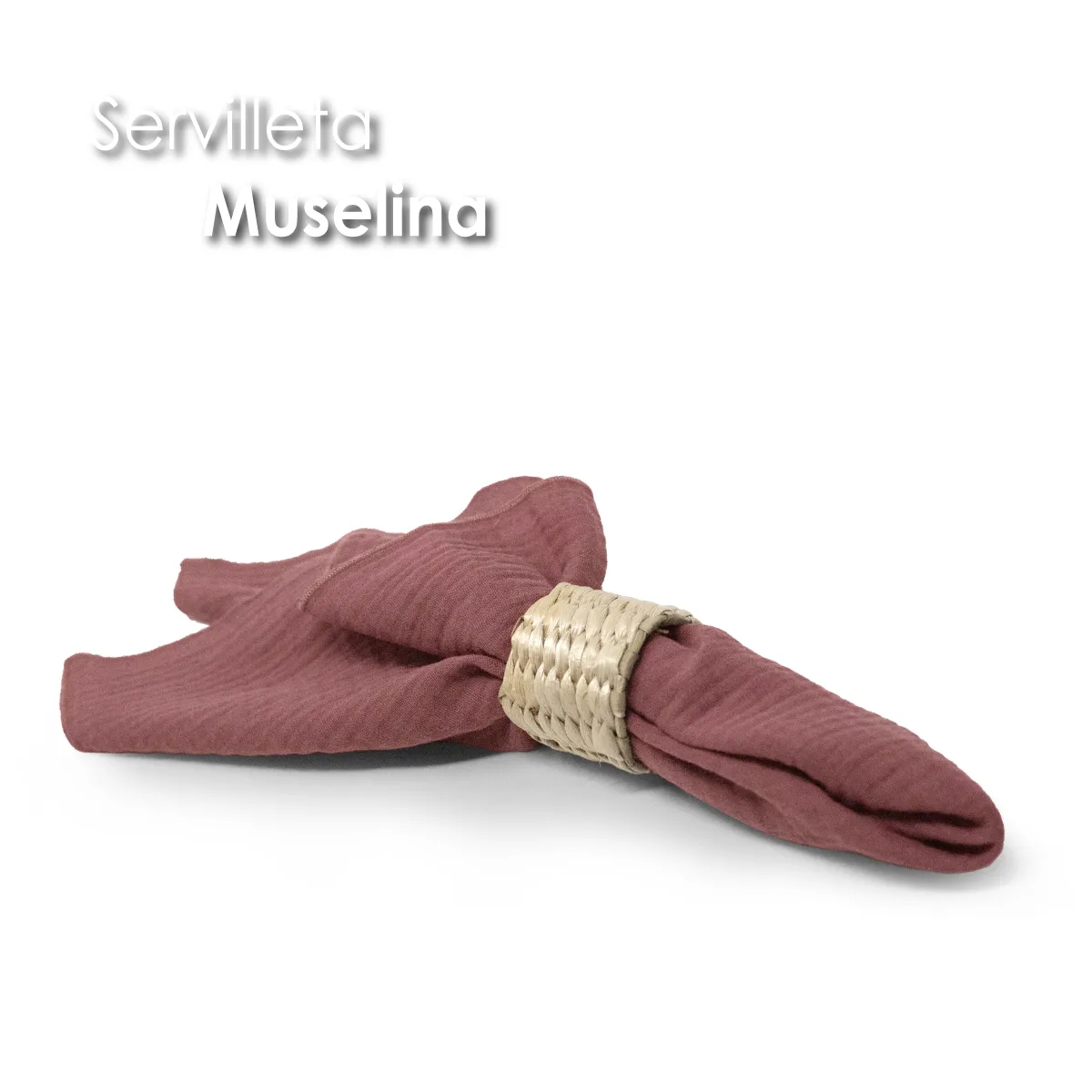 Servilleta Muselina 43x43 cm Terracota: imagen 5