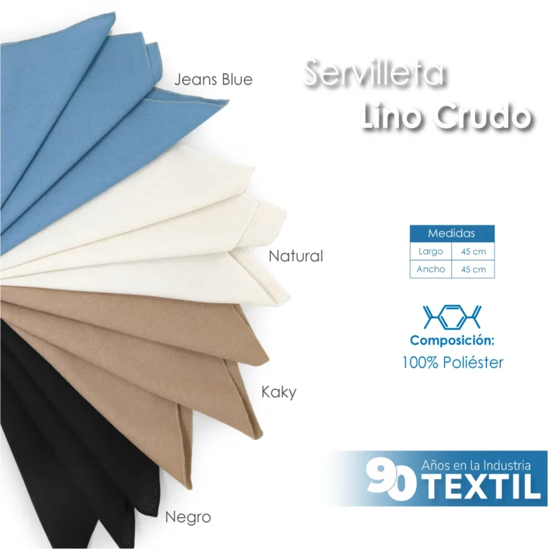 Servilleta Lino Crudo 100% Poliéster 45x45 cm Kaky