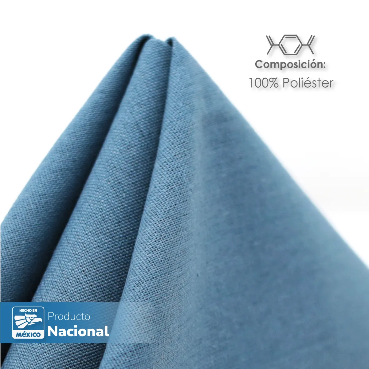 Servilleta Lino Crudo 100% Poliéster 45x45 cm Jeans Blue: imagen 3
