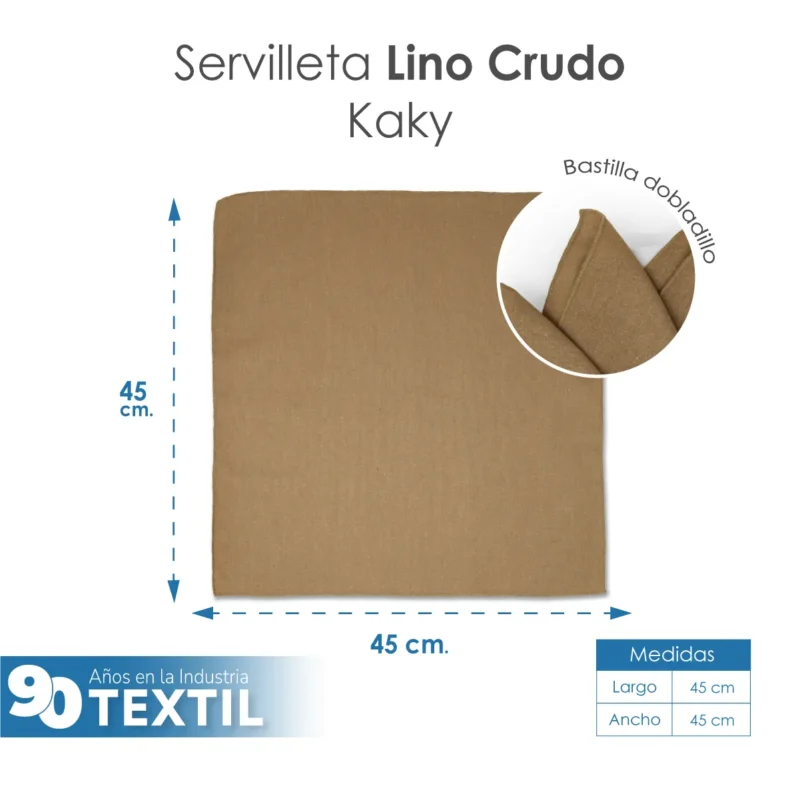 Servilleta Lino Crudo 100% Poliéster 45x45 cm Kaky