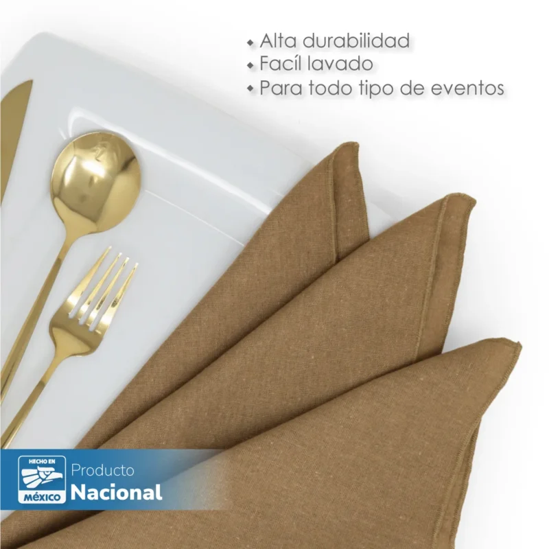 Servilleta Lino Crudo 100% Poliéster 45x45 cm Kaky