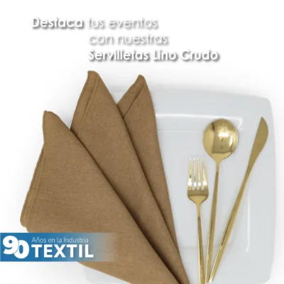 Servilleta Lino Crudo 100% Poliéster 45x45 cm Kaky: imagen 5