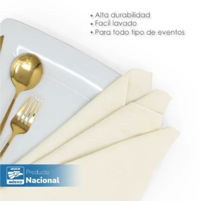 Servilleta Lino Crudo 100% Poliéster 45x45 cm Natural: imagen 6