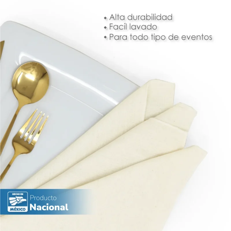 Servilleta Lino Crudo 100% Poliéster 45x45 cm Natural