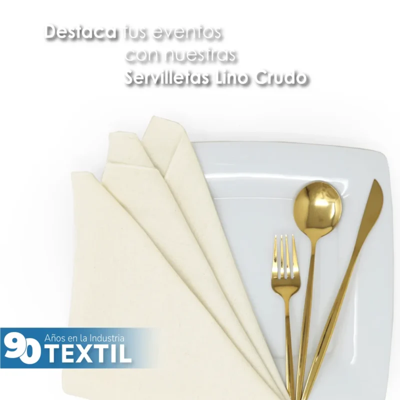 Servilleta Lino Crudo 100% Poliéster 45x45 cm Natural