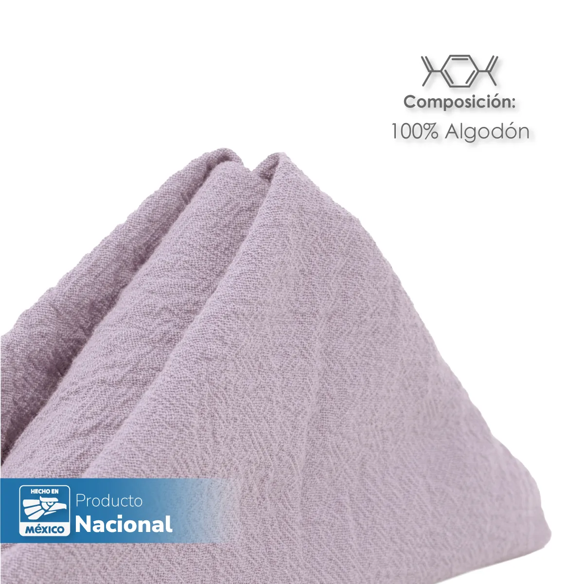 Servilleta Manta Artesanal 100% algodón 45x45 cm Lavanda: imagen 3