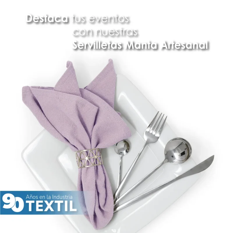 Servilleta Manta Artesanal 100% algodón 45x45 cm Lavanda