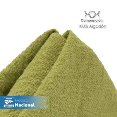 Servilleta Manta Artesanal 100% algodón 45x45 cm Verde Infusión: imagen 3