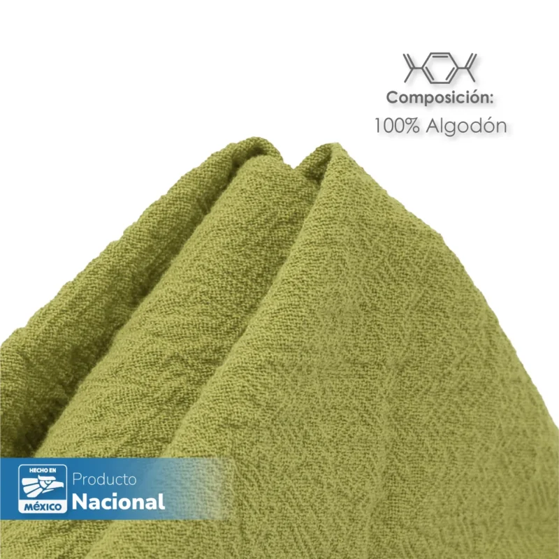 Servilleta Manta Artesanal 100% algodón 45x45 cm Verde Infusión
