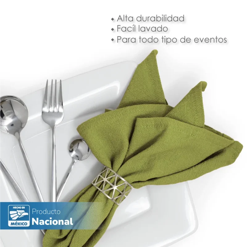 Servilleta Manta Artesanal 100% algodón 45x45 cm Verde Infusión