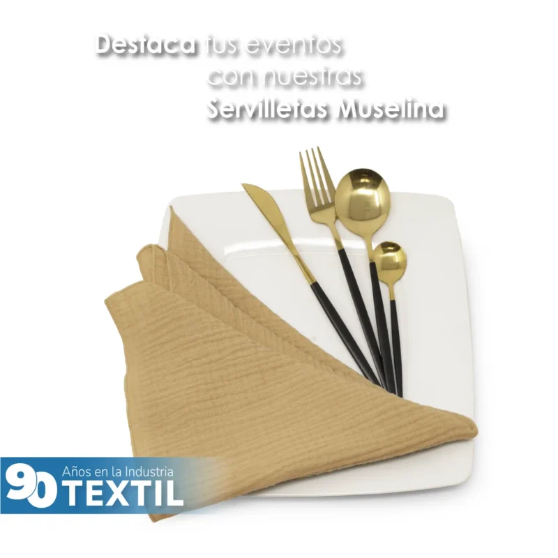 Servilleta Muselina 43x43 cm Arena Obscuro