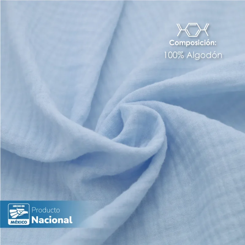 Servilleta Muselina 43x43 cm Azul Cielo