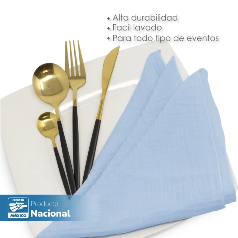 Servilleta Muselina 43x43 cm Azul Cielo