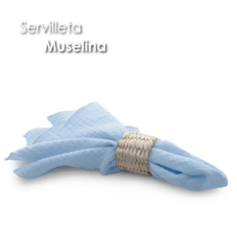 Servilleta Muselina 43x43 cm Azul Cielo