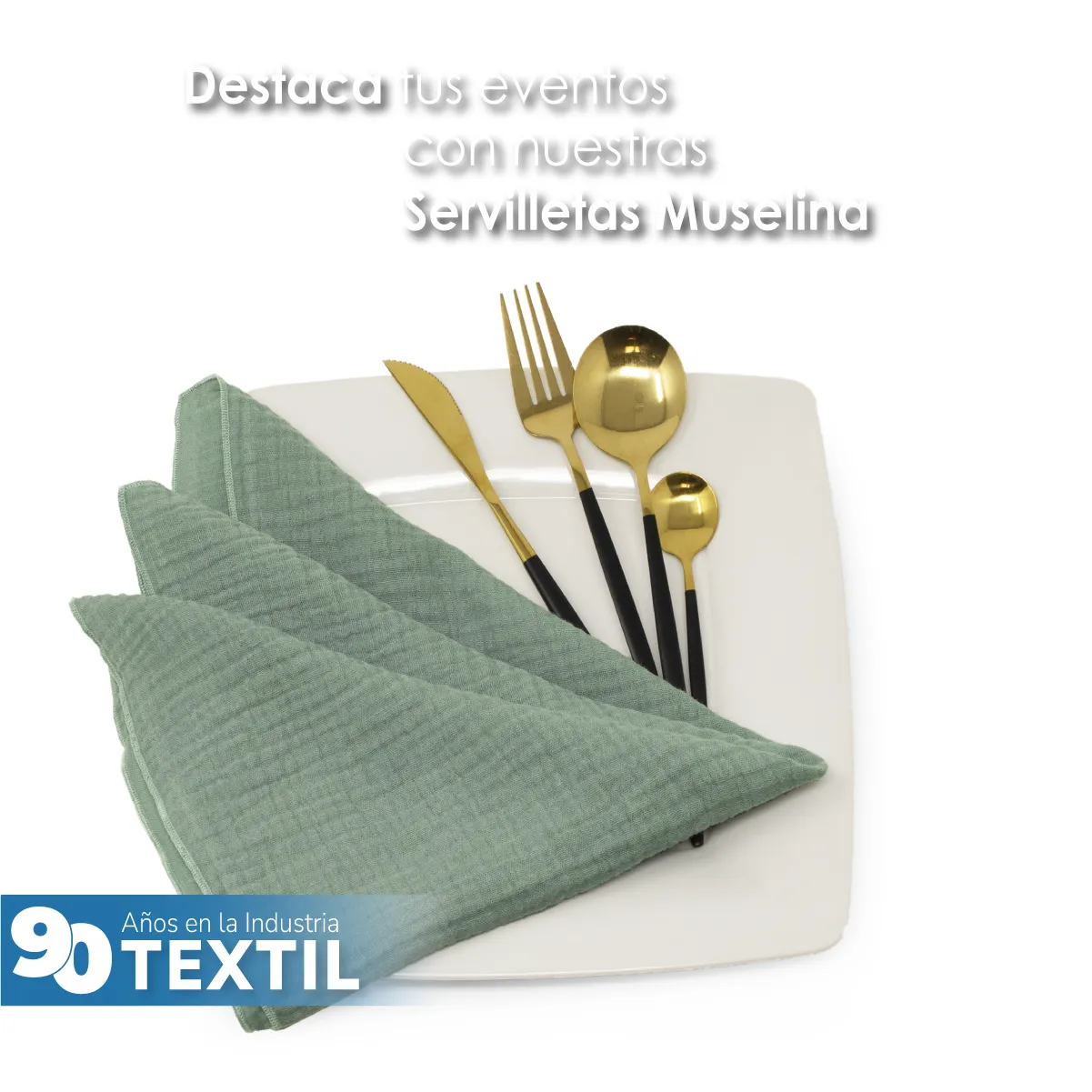 Servilleta Muselina 43x43 cm Cemento: imagen 4