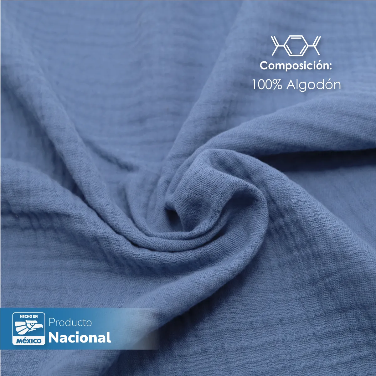 Servilleta Muselina 43x43 cm Cobalto: imagen 3
