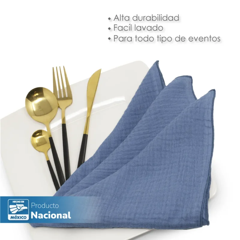 Servilleta Muselina 43x43 cm Cobalto