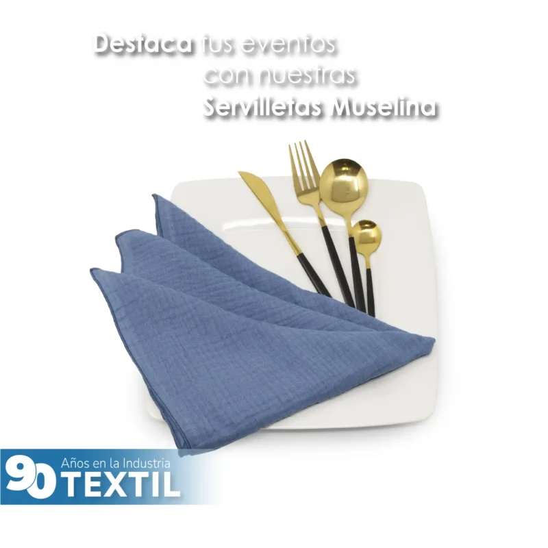 Servilleta Muselina 43x43 cm Cobalto