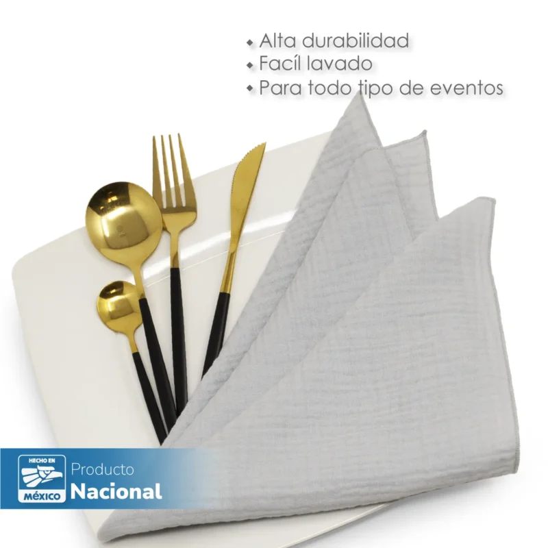 Servilleta Muselina 43x43 cm Gris