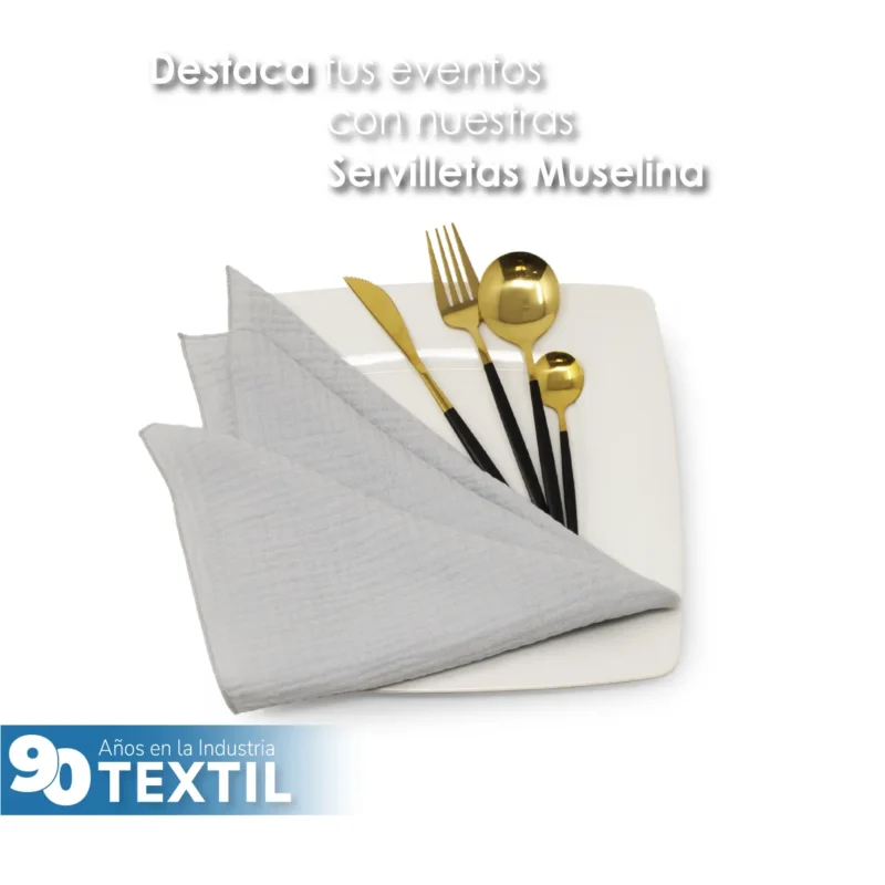 Servilleta Muselina 43x43 cm Gris