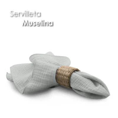 Servilleta Muselina 43x43 cm Gris: imagen 5