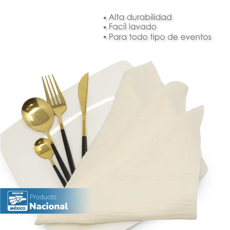 Servilleta Muselina 43x43 cm Hueso