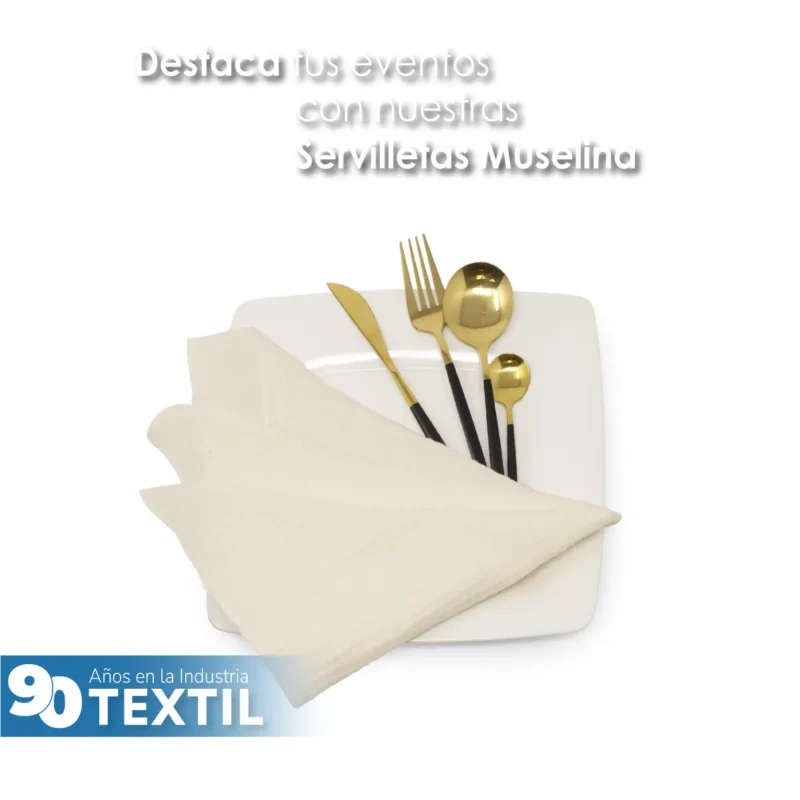 Servilleta Muselina 43x43 cm Hueso