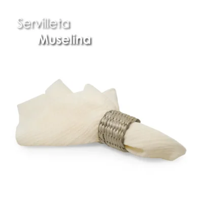 Servilleta Muselina 43x43 cm Hueso: imagen 5