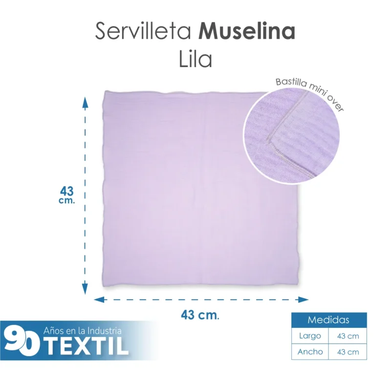 Servilleta Muselina 43x43 cm Lila