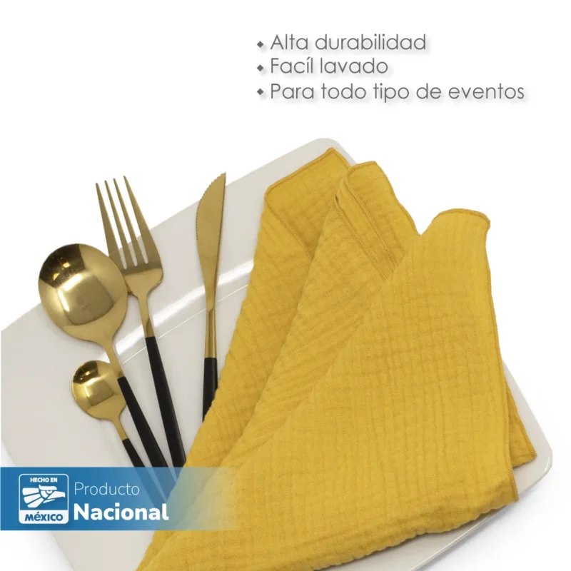 Servilleta Muselina 43x43 cm Mostaza