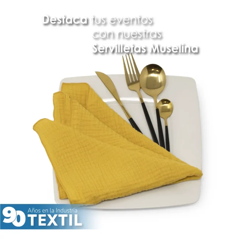 Servilleta Muselina 43x43 cm Mostaza