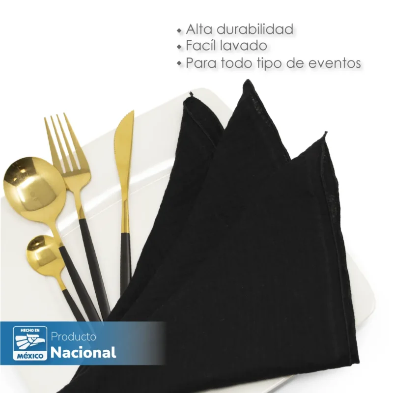 Servilleta Muselina 43x43 cm Negro