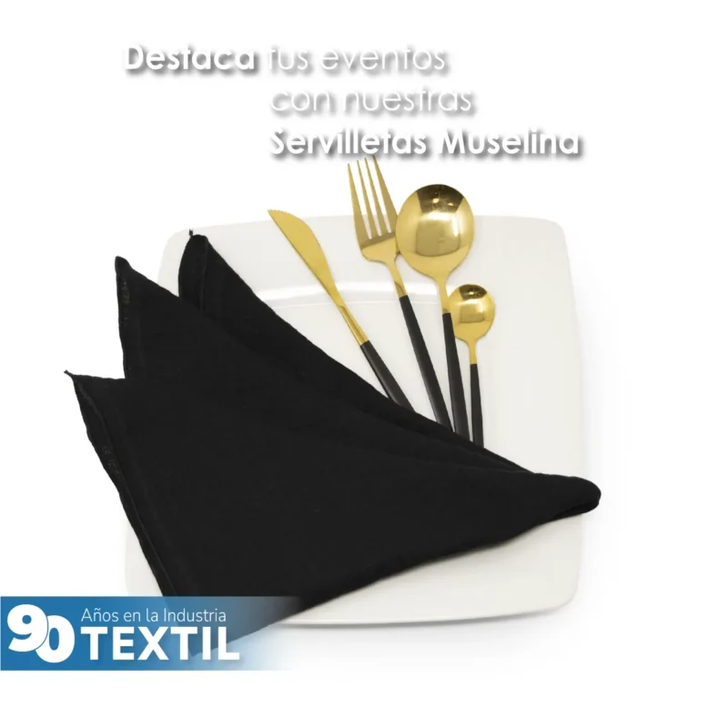 Servilleta Muselina 43x43 cm Negro
