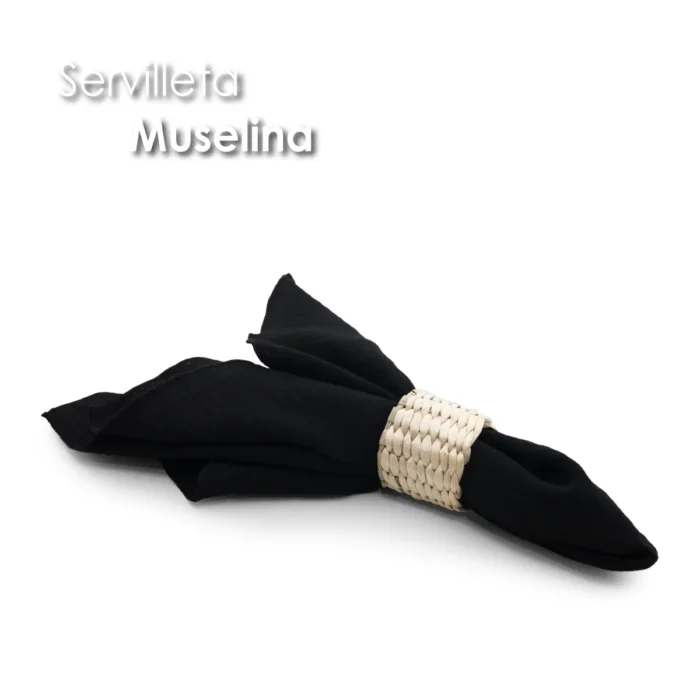Servilleta Muselina 43x43 cm Negro