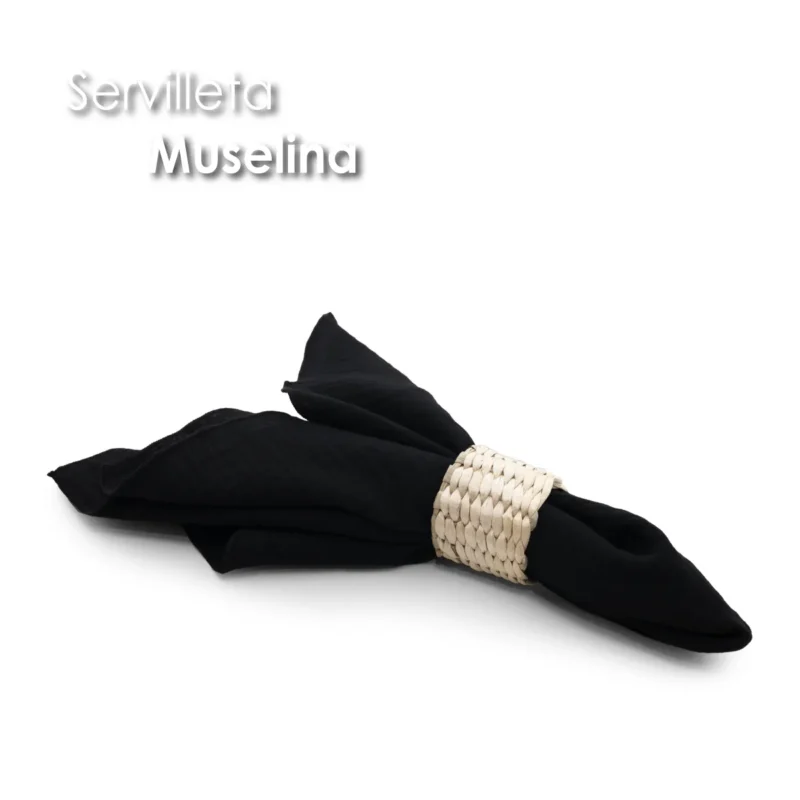 Servilleta Muselina 43x43 cm Negro