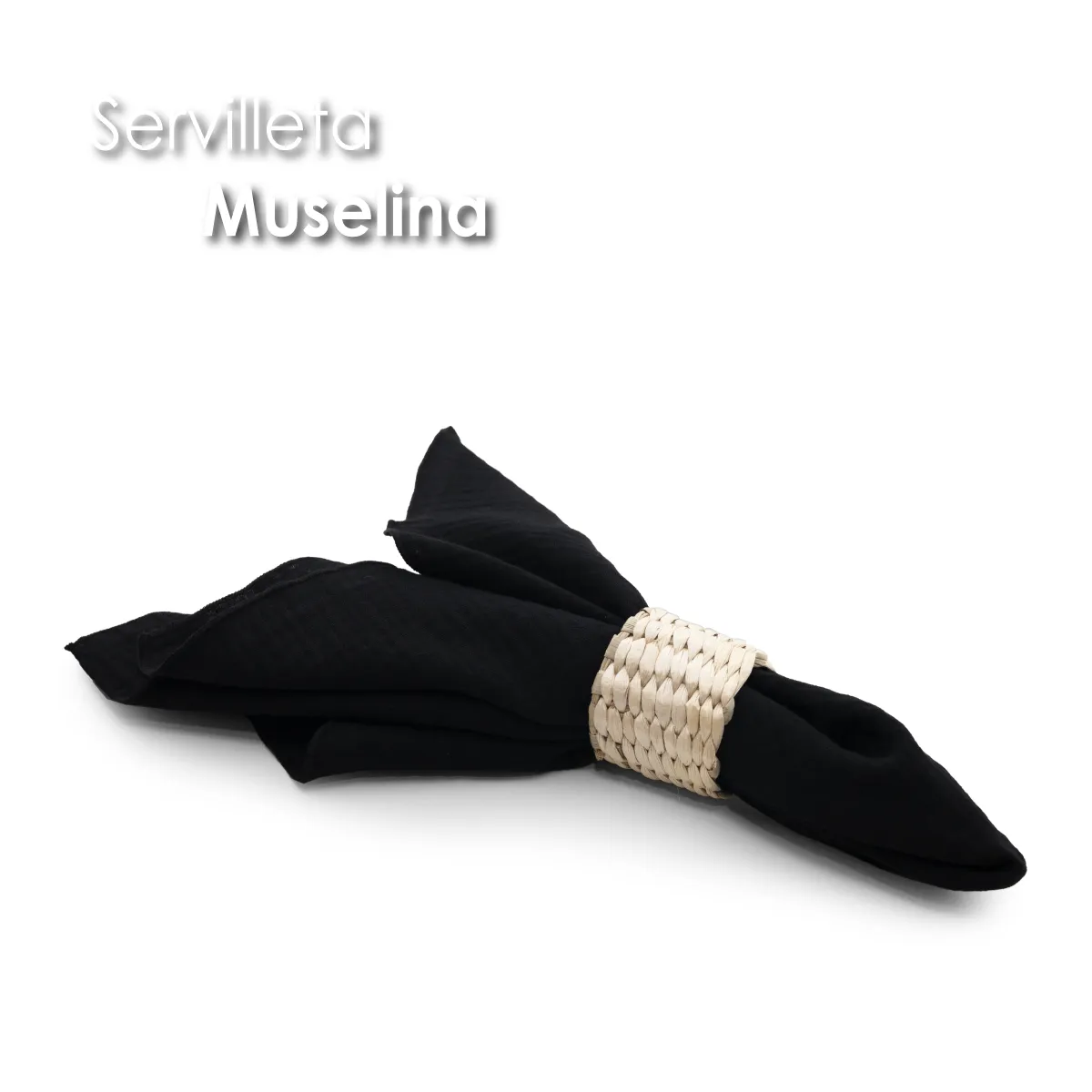 Servilleta Muselina 43x43 cm Negro: imagen 5