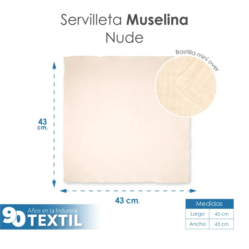 Servilleta Muselina 43x43 cm Nude
