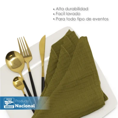 Servilleta Muselina 43x43 cm Olivo: imagen 4