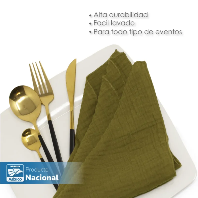 Servilleta Muselina 43x43 cm Olivo