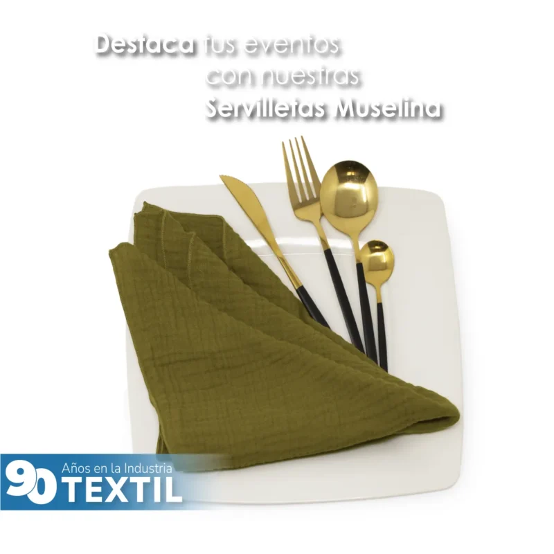 Servilleta Muselina 43x43 cm Olivo