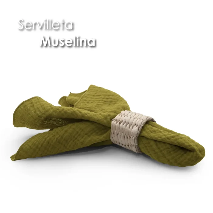 Servilleta Muselina 43x43 cm Olivo