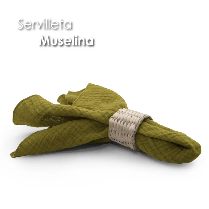 Servilleta Muselina 43x43 cm Olivo