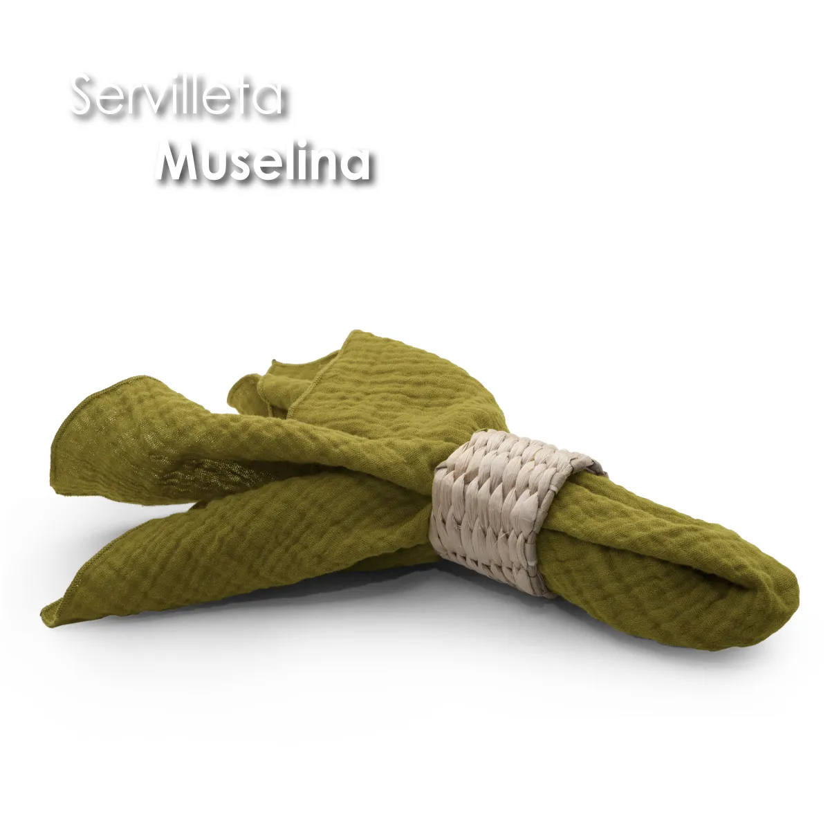 Servilleta Muselina 43x43 cm Olivo: imagen 5