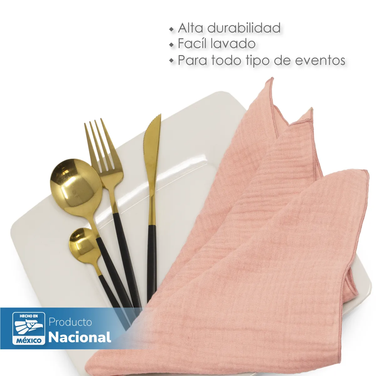 Servilleta Muselina 43x43 cm Palo de Rosa: imagen 4