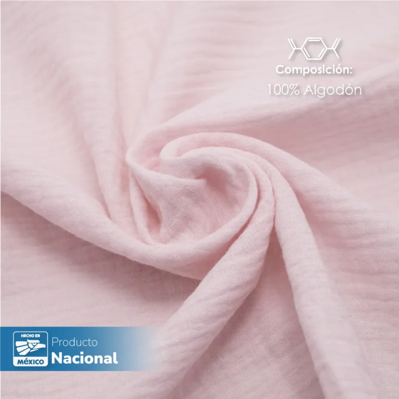 Servilleta Muselina 43x43 cm Rosa Pastel