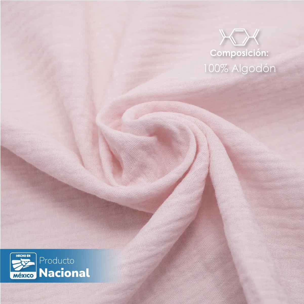 Servilleta Muselina 43x43 cm Rosa Pastel: imagen 3